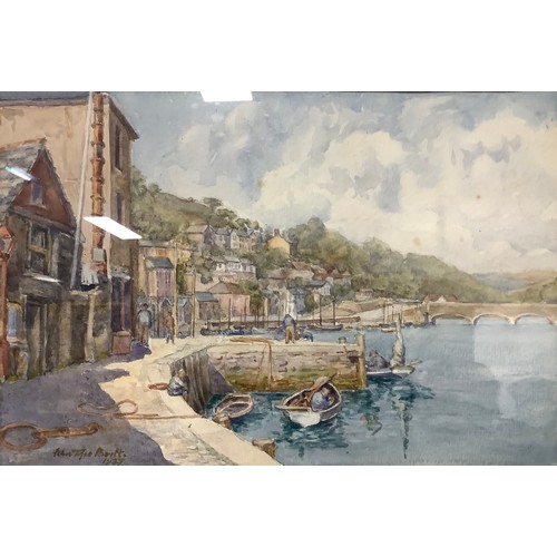 5400 - William Pavitt  
Cornish Harbour  
signed, watercolour; another, Paul Jacob Naftel RWS  Southampton ... 