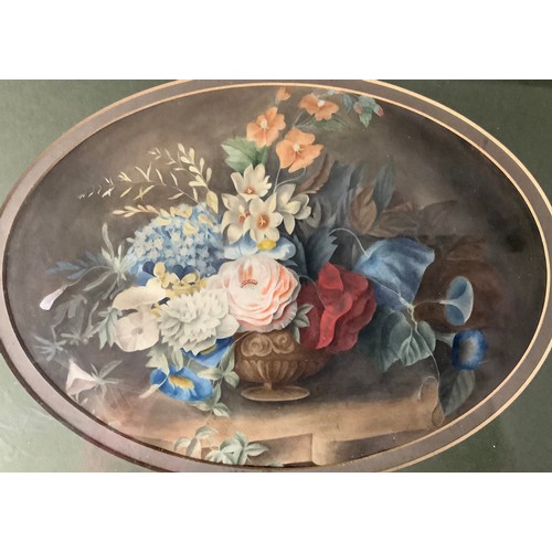 5405 - 19th century Dutch School
Still Life with Summer Flowers  
unsigned, oval watercolour, 25cm x 18cm