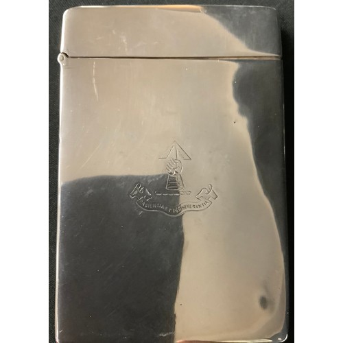 5034 - An Elizabeth II silver rounded rectangular card case, quite plain, 9.5cm long, R. Carr Ltd., Sheffie... 