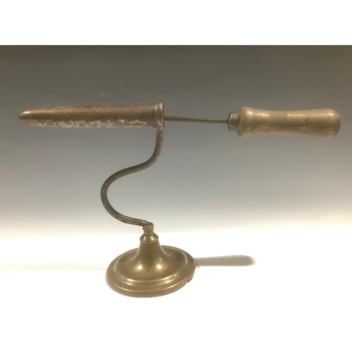 5435 - A 19th century goffering iron with poker fireside companion, 24cm high