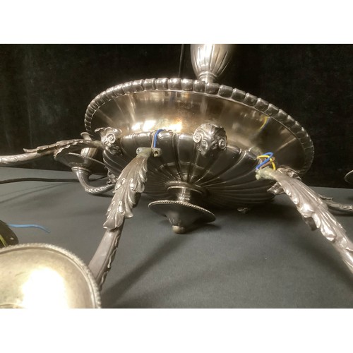 5463 - A 19th century silver plated chandelier/electrolier