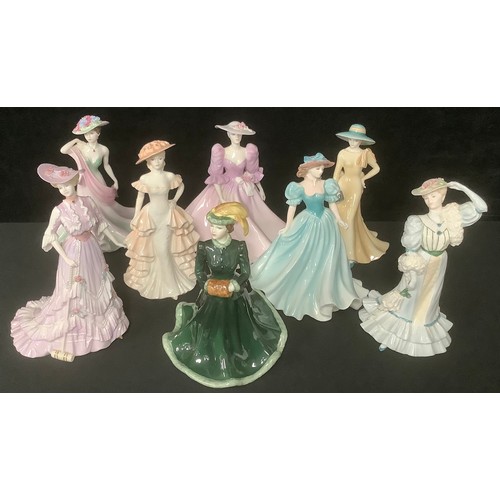 5017 - A Coalport figure, La Belle Époque, Lady Evelyn, 23cm; other Coalport figures, Beatrice at The Garde... 