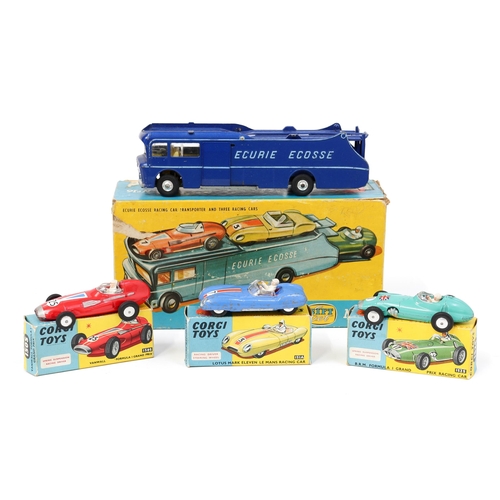 7123 - Corgi Major Toys Gift Set 16, Ecurie Ecosse racing car transporter and three cars, comprising 1126 E... 