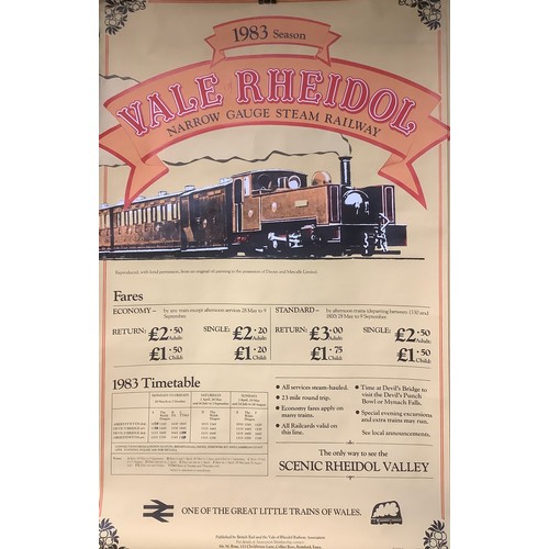 5467 - Posters - some railway interest including BR Vale of Rheidol Railway; others reproduction, Benidorm ... 