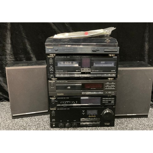 5537 - A Technics Hi-Fi Stereo Stacking System, comprising Turntable SL-J110R, Cassette Deck RS-X980, Tuner... 