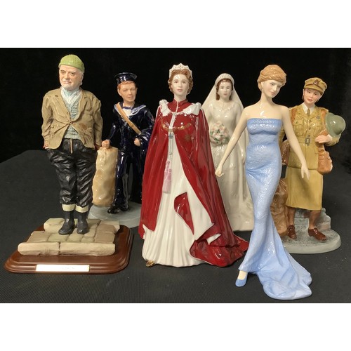 5086A - A Royal Doulton Auxiliary Territorial Service Figure, HN4495, boxed; A similar Sailor figure, HN4632... 