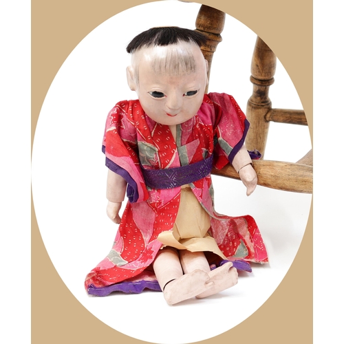 7157 - Toys From The Attic Part II - a Japanese gofun Ichimatsu traditional play doll, the gofun head head ... 