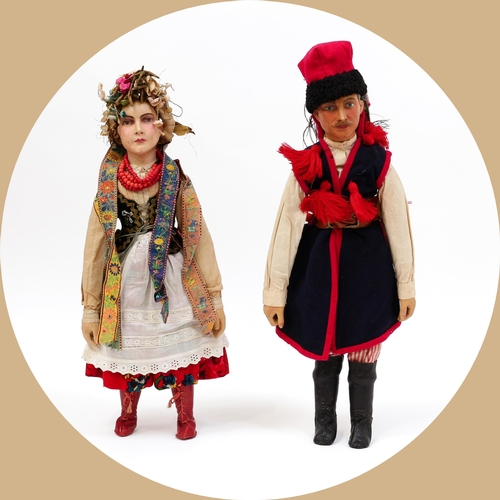 7169 - Toys From The Attic Part II - Americana & The Great Depression - a pair of 1930's national costume d... 