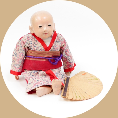 7154 - Toys From The Attic Part II - a Japanese gofun Ichimatsu traditional play doll, the gofun head head ... 