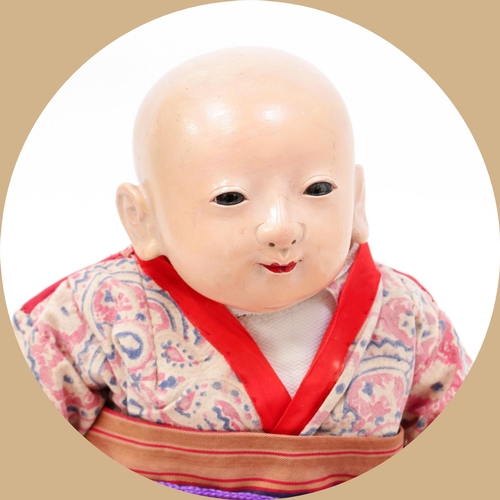 7154 - Toys From The Attic Part II - a Japanese gofun Ichimatsu traditional play doll, the gofun head head ... 