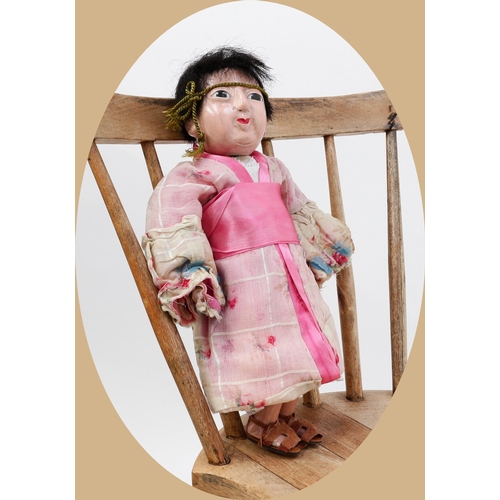 7158 - Toys From The Attic Part II - a Japanese gofun Ichimatsu traditional play doll, the gofun head inset... 