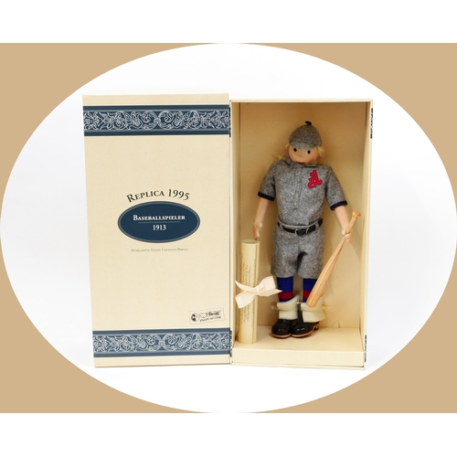 7189 - Toys From The Attic Part II - Steiff (Germany) EAN411656 Baseball Player 1913, replica 1995 doll, tr... 