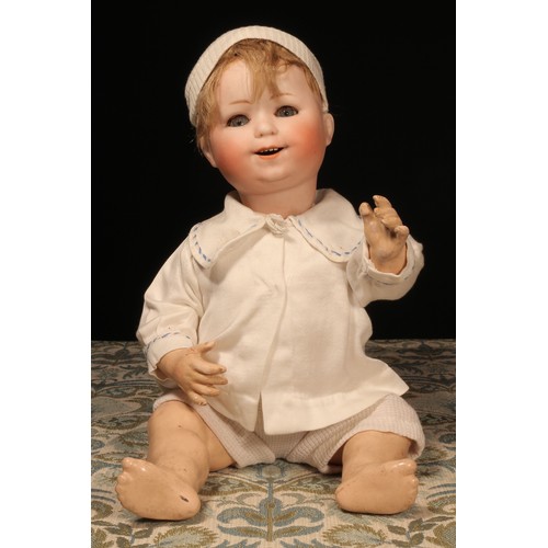 7204 - A William Goebel (Germany) bisque head and painted jointed composition bodied character doll, the bi... 