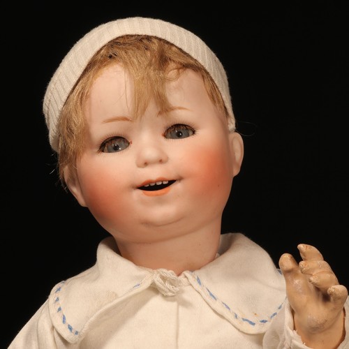 7204 - A William Goebel (Germany) bisque head and painted jointed composition bodied character doll, the bi... 