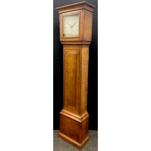 76 - A 19th century and later oak longcase clock, 20th century trunk, 19th century dial, signed Jn Stone,... 