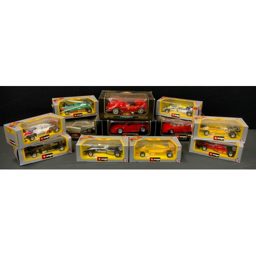 139 - Burago Model Cars - eight 1:24 scale Formula 1 Racing Cars, Lotus 97 Turbo, Lotus Honda Turbo, Mclar... 