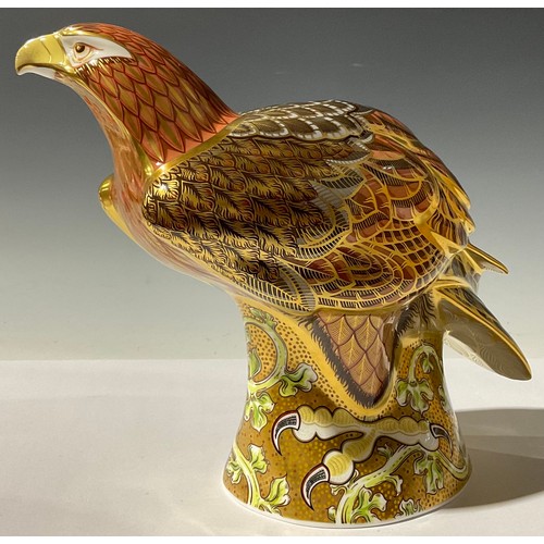 5070 - A Royal Crown Derby paperweight, Golden Eagle, a limited edition Prestige model, designed by Tien Ma... 