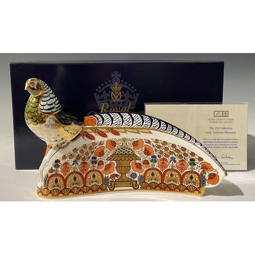 5186 - A Royal Crown Derby paperweight, The 250 Collection Lady Amherst Pheasant, to celebrate 250 years of... 