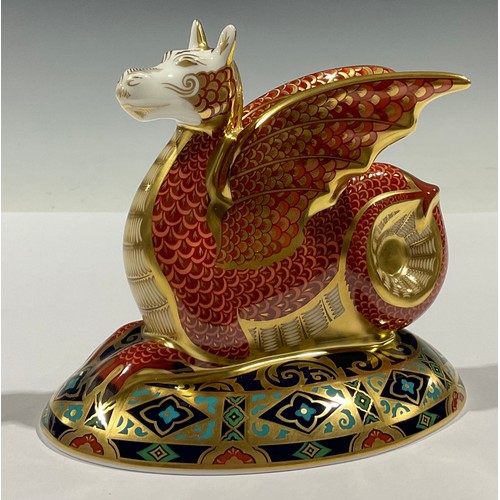 5204 - A Royal Crown Derby paperweight, The Wyvern, inspired by Heraldic Beasts, designed by Louise Adams, ... 