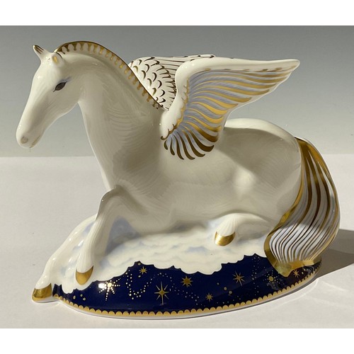 5138 - A Royal Crown Derby paperweight, Pegasus, exclusive to Govier's of Sidmouth, designed by June Bransc... 