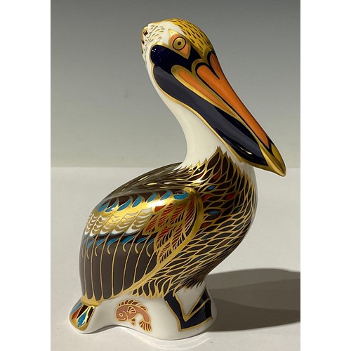 5078 - A Royal Crown Derby paperweight, Hadleigh Brown Pelican,  Hadleigh exclusive 1978 - 1998 20th annive... 