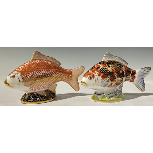 5100 - A Royal Crown Derby paperweight, Koi Carp, exclusive limited edition 417/2,500, gold stopper, 11cm h... 