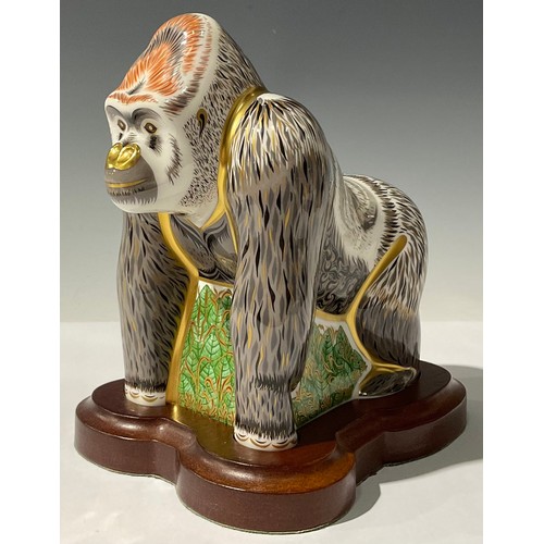 5118 - A Royal Crown Derby paperweight, Mountain Gorilla, Connaught House special edition, limited edition ... 