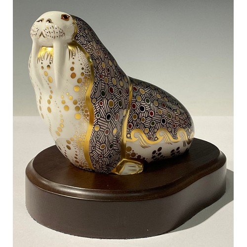 5155 - A Royal Crown Derby paperweight, Russian Walrus, Connaught House special edition, designed by Tien M... 