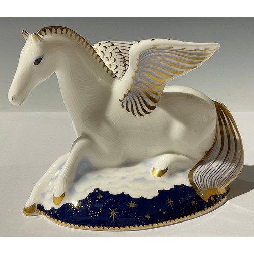 5137 - A Royal Crown Derby paperweight, Pegasus, exclusive to Goviers of Sidmouth, designed by June Bransco... 