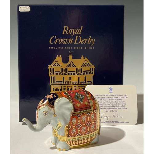 5192 - A Royal Crown Derby paperweight, The Mulberry Hall Baby Indian Elephant, specially commissioned by M... 