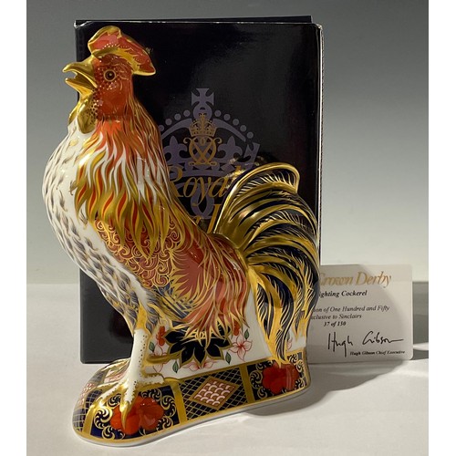 5189 - A Royal Crown Derby paperweight, The Fighting Cockerel, Sinclairs exclusive, the base accented in th... 