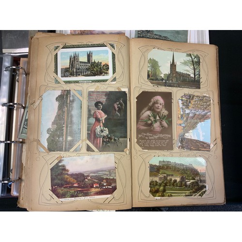 260 - Postcards - a Edwardian and later album ins photographic cards, Ireland, Wales, Manchester, Edinburg... 