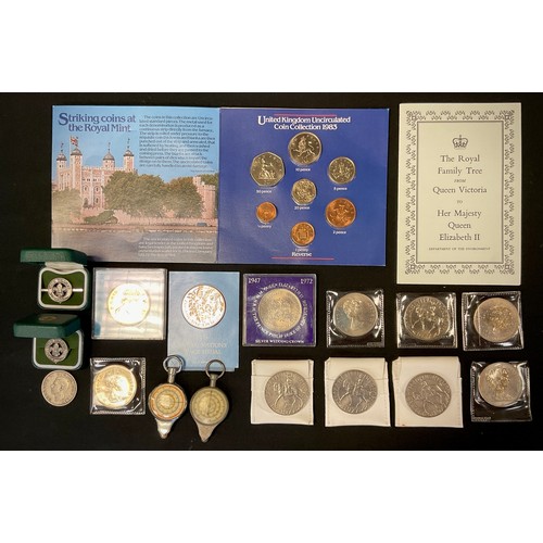 262 - Collectables & Coins - two Scouting silver With Thanks badges Birmingham 1980/81, assorted commemora... 