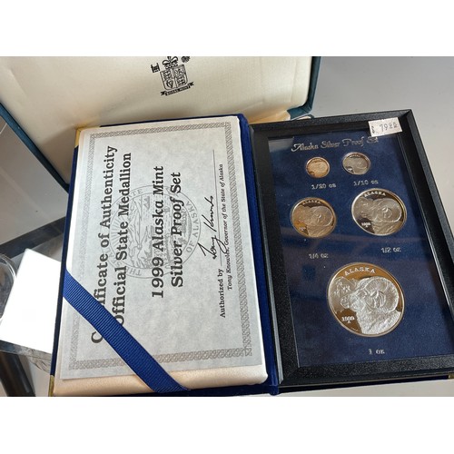 277 - Coins & Tokens - Royal Mint Caribbean Royal Visit 1994, six silver coins set, 50 dollars, 10 dollars... 