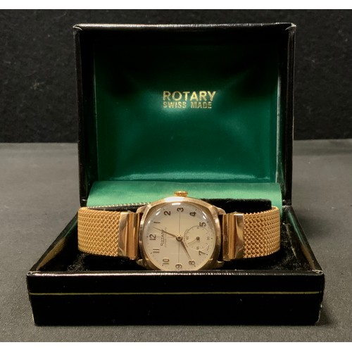 307 - A Rotary 9ct rose gold cased Super Sports wristwatch, Birmingham 1956, presented by the Miners Welfa... 