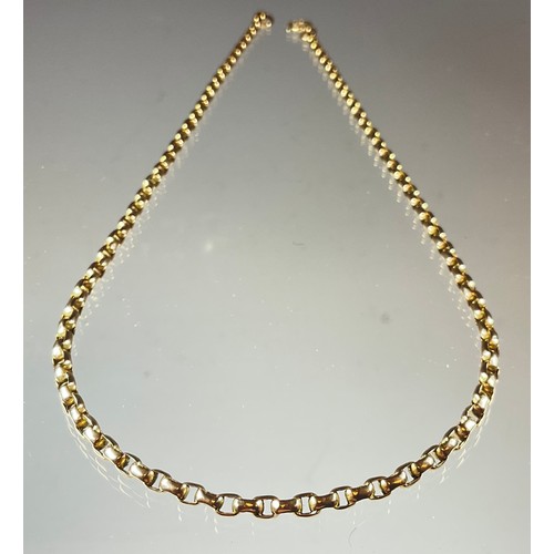 328 - An unmarked gold coloured necklace, 44cm long, 12.2g