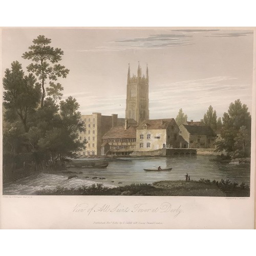 3079 - Pictures and Prints - Views of Derby, an engraving, All Saints Tower at Derby; AJ Keene print, Large... 