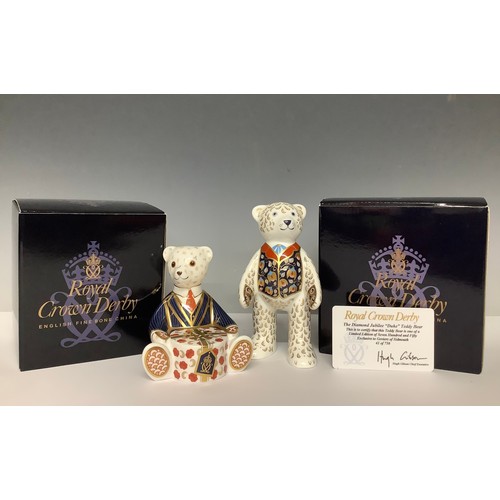 5188 - A Royal Crown Derby paperweight, The Diamond Jubilee ‘Duke’ Teddy Bear, exclusive to Goviers of Sidm... 