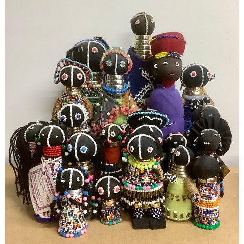 3082 - Tribal Art & the Eclectic Interior - a collection of Ndebele beadwork fertility and initiation dolls... 