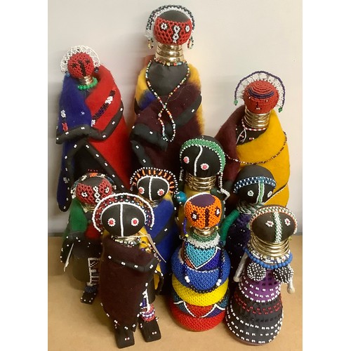 3083 - Tribal Art & the Eclectic Interior - a collection of Ndebele beadwork fertility and initiation dolls... 