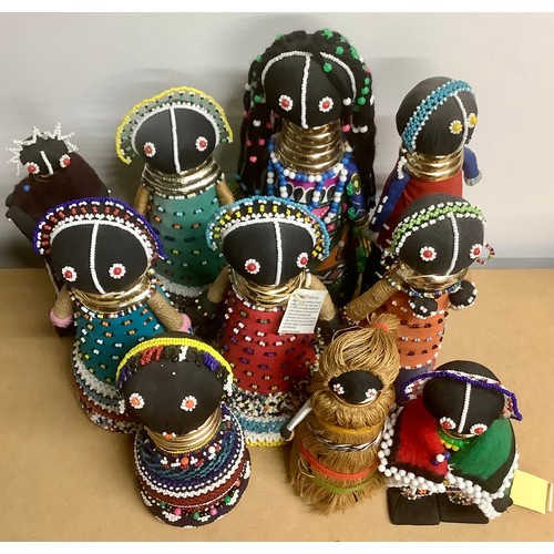 3086 - Tribal Art & the Eclectic Interior - a collection of Ndebele beadwork fertility and initiation dolls... 