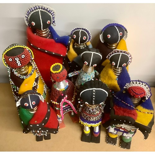 3095 - Tribal Art & the Eclectic Interior - a collection of Ndebele beadwork fertility and initiation dolls... 