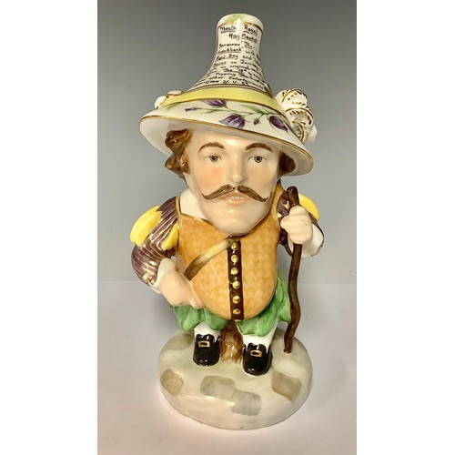 3164 - A Royal Crown Derby Mansion House dwarf, richly attired in 17th century cavalier costume, standing, ... 