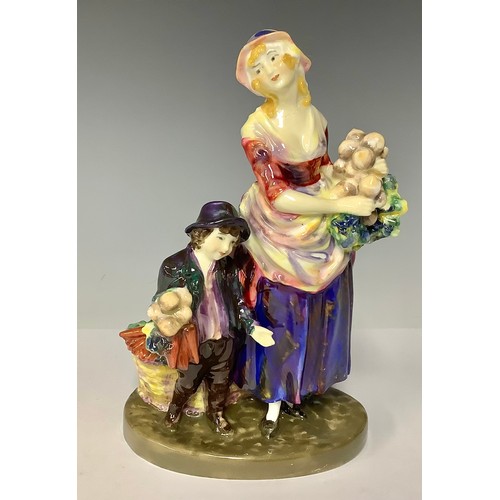 3165 - A Royal Doulton figure group, London Cry, HN752, printed and painted marks, 17cm high, c.1925