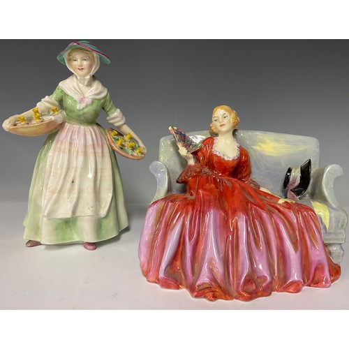 3167 - A Royal Doulton figure, Daffy Down Dilly, HN1712; another, Sweet and Twenty, HN1298, 14.5cm (2)