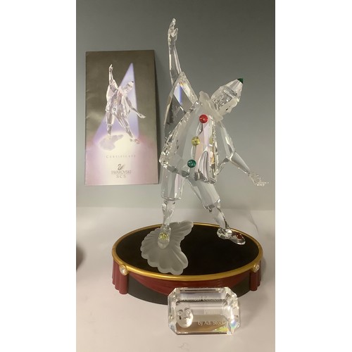 3180 - Swarovski - a set of three Masquerade trilogy figures, comprising Pierrot 1999, signed by the design... 