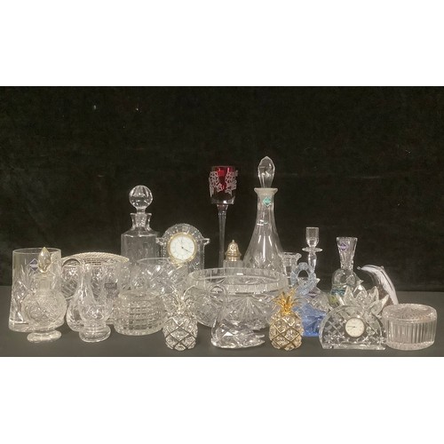 3183 - Glassware - cut glass decanters; cut glass vases, etc, including Doulton, Edinburgh Crystal, Stuart,... 