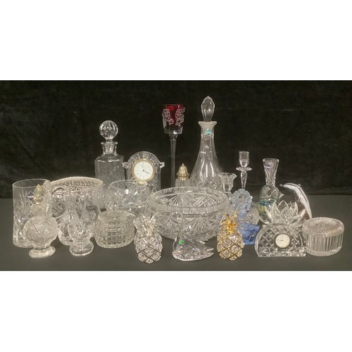 3183 - Glassware - cut glass decanters; cut glass vases, etc, including Doulton, Edinburgh Crystal, Stuart,... 