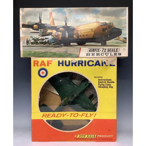 3251 - A Kiel Craft RAF Hurricane, ready to fly; an Airfix Hercules (2)