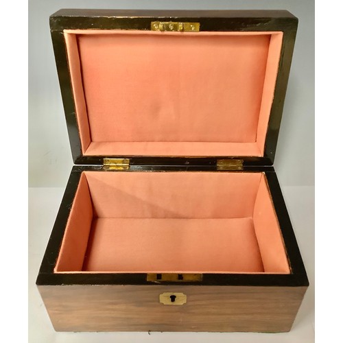 3264 - A Victorian rosewood work box; a Victorian mahogany work box (2)